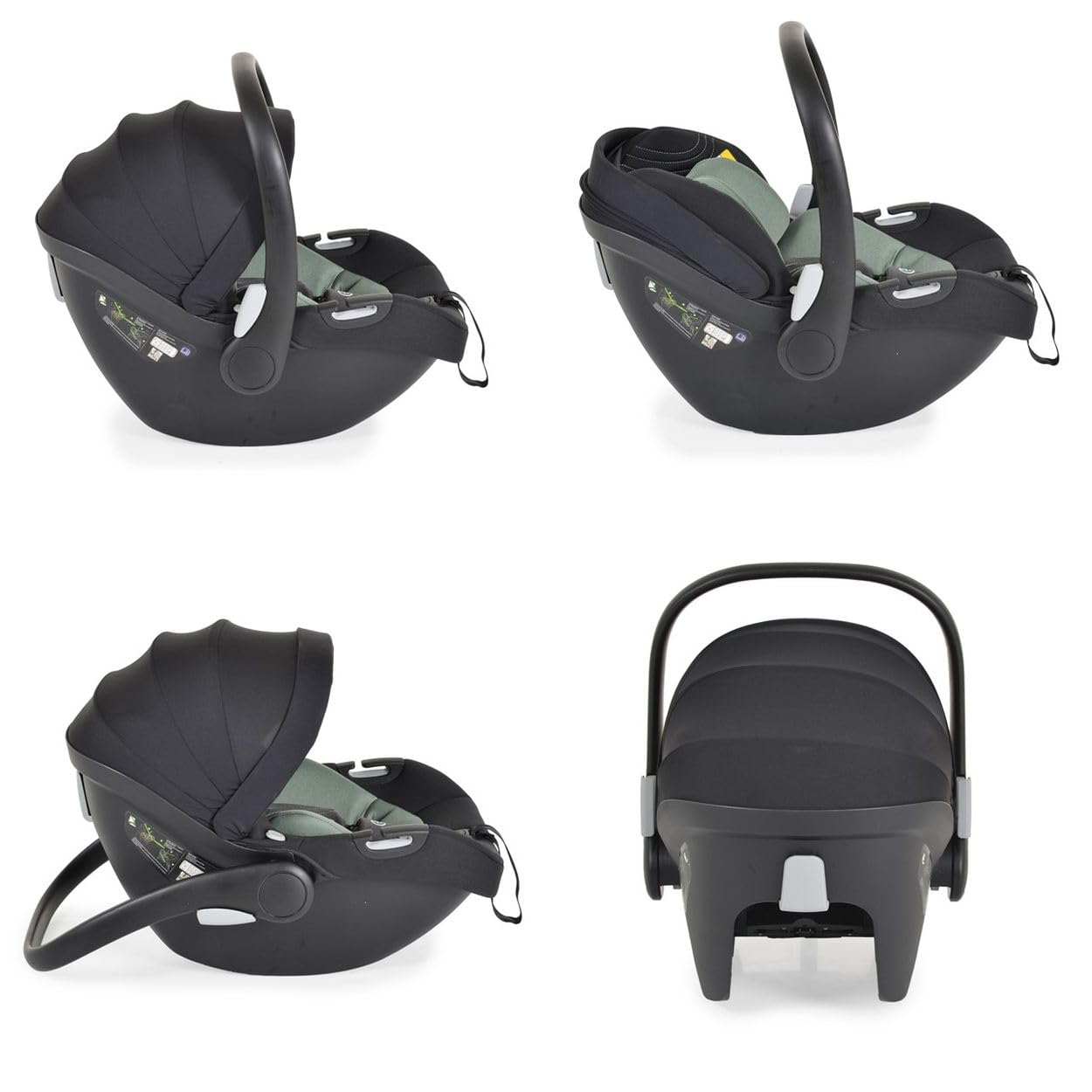 Cangaroo, seggiolino auto per neonati i-Size (40-83 cm) gruppo 0+ imbracatura, colori:ecologica