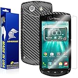 Armorsuit MilitaryShield Black Carbon Fiber Skin Wrap Film + HD Clear Screen Protector for Kyocera...