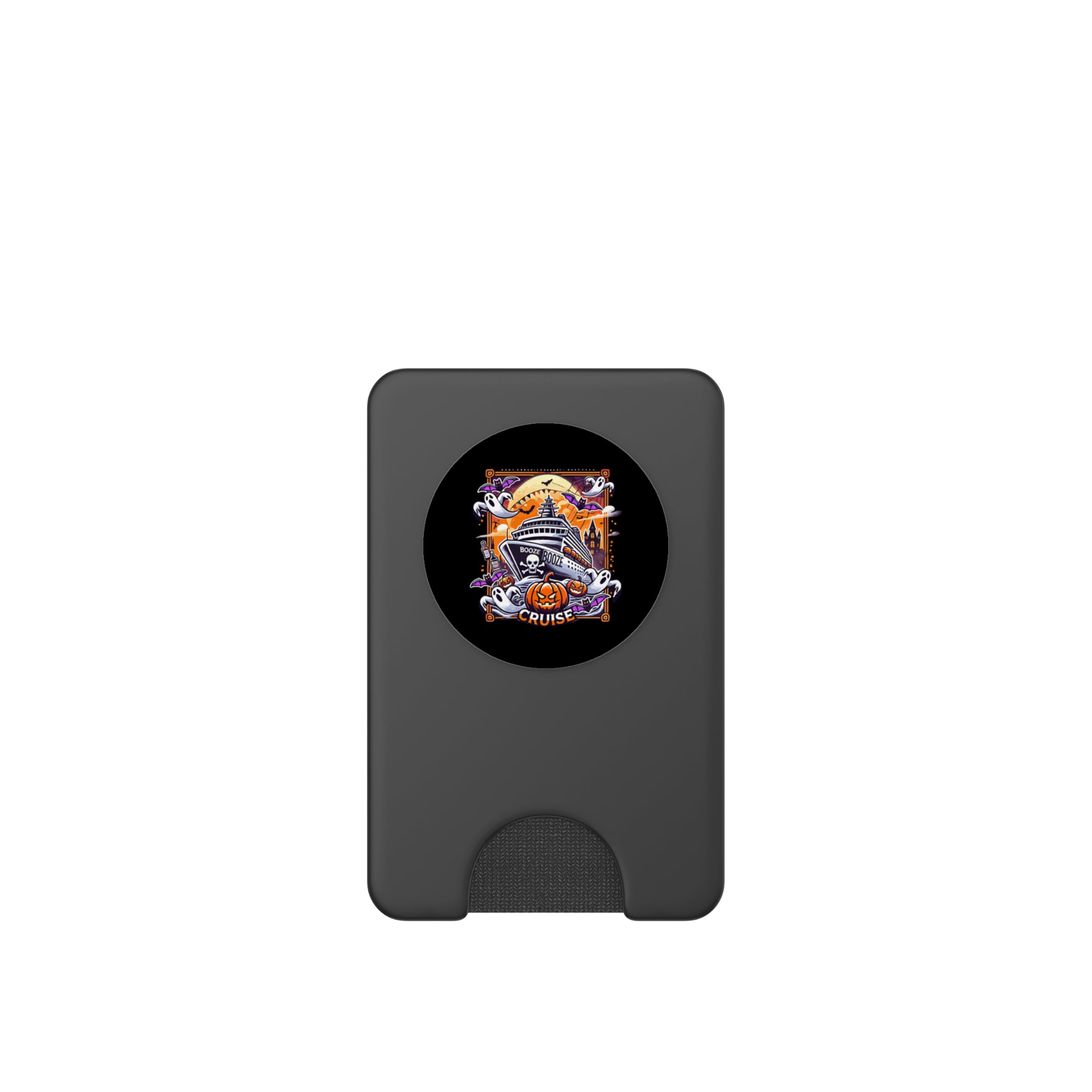 Booze Cruise Halloween Cruise Enthusiasts PopSockets PopWallet for MagSafe, Black - Image 2