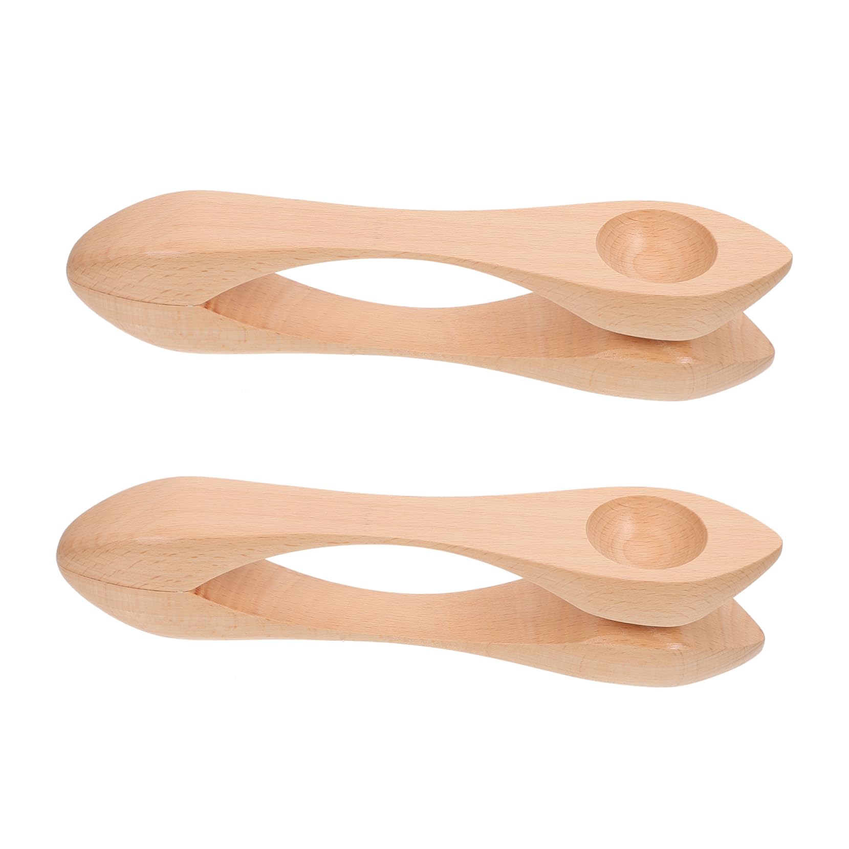 LIOOBO 2PCS Wooden Musical Spoons for Safe Folk Percussion Instruments for Kindergarten and Early Childhood Music Learning Smooth Surface Comfortable Grip Musical