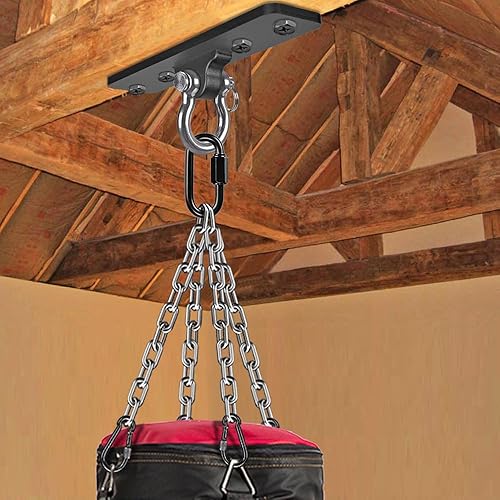 Miniatura 2 de Kipika Colgador de pared para bolsa pesada, soporte giratorio para bolsa de boxeo resistente para gimnasio en casa, longitud ajustable para bolsa de