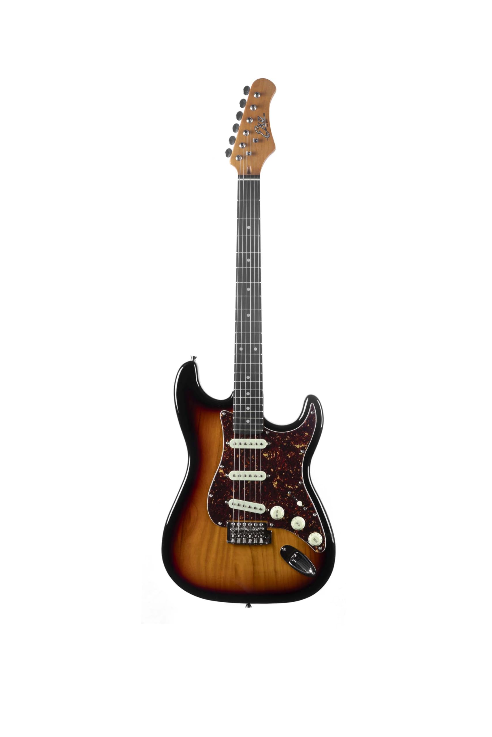 EKO GUITARS – Chitarra Elettrica ST‑400, Corpo Pawlonia, Manico Acero, Tastiera Laurel, 3 Pickup Single‑Coil, Ponte Vintage Tremolo, 22 Tasti, Colore Sunburst