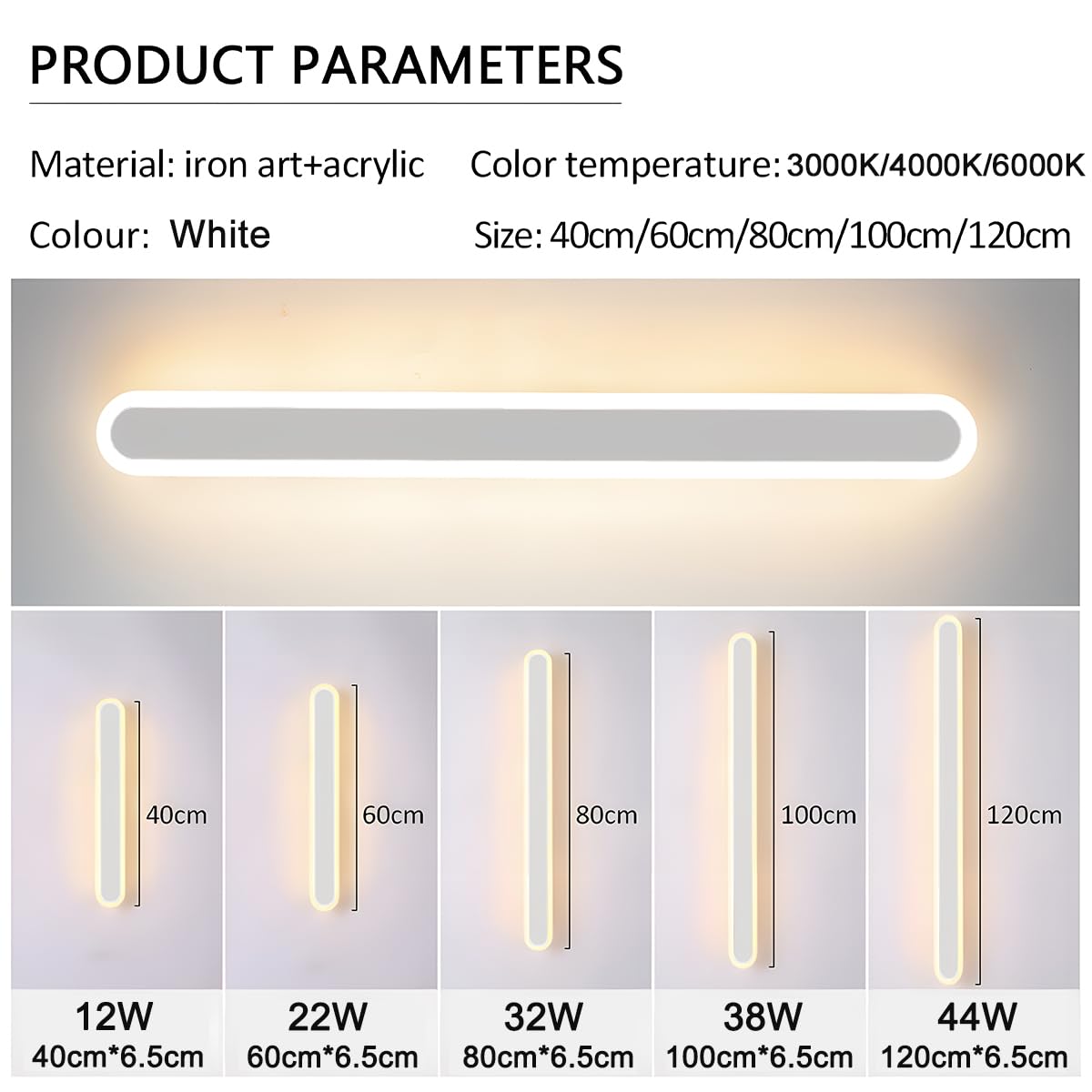 Aplique Pared Interior Regulable,22W/60CM Largo Lampara LED | con Control Remoto Regulable 10%-100%,3000K-6000K,Aplique LED Moderna para Dormitorio Sala de Estar Pasillo
