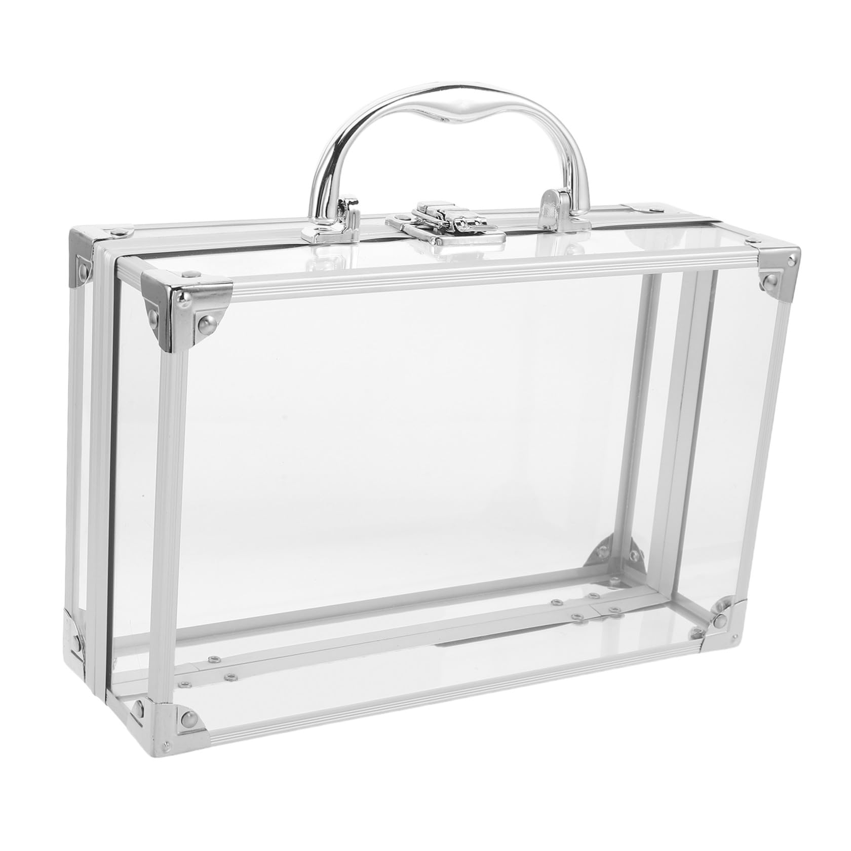 GALPADA Scatola Portaoggetti Trasparente per Libri con Maniglia Custodia con Coperchio Organizer Portatile Antipolvere per Studio e Ufficio Contenitore Versatile per Fumetti e
