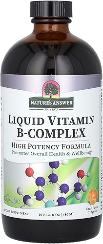 Miniatura 7 de Nature's Answer El complejo líquido de vitamina B apoya los niveles de energía saludables  Promueve la función nerviosa saludable  Sabor a mandarina