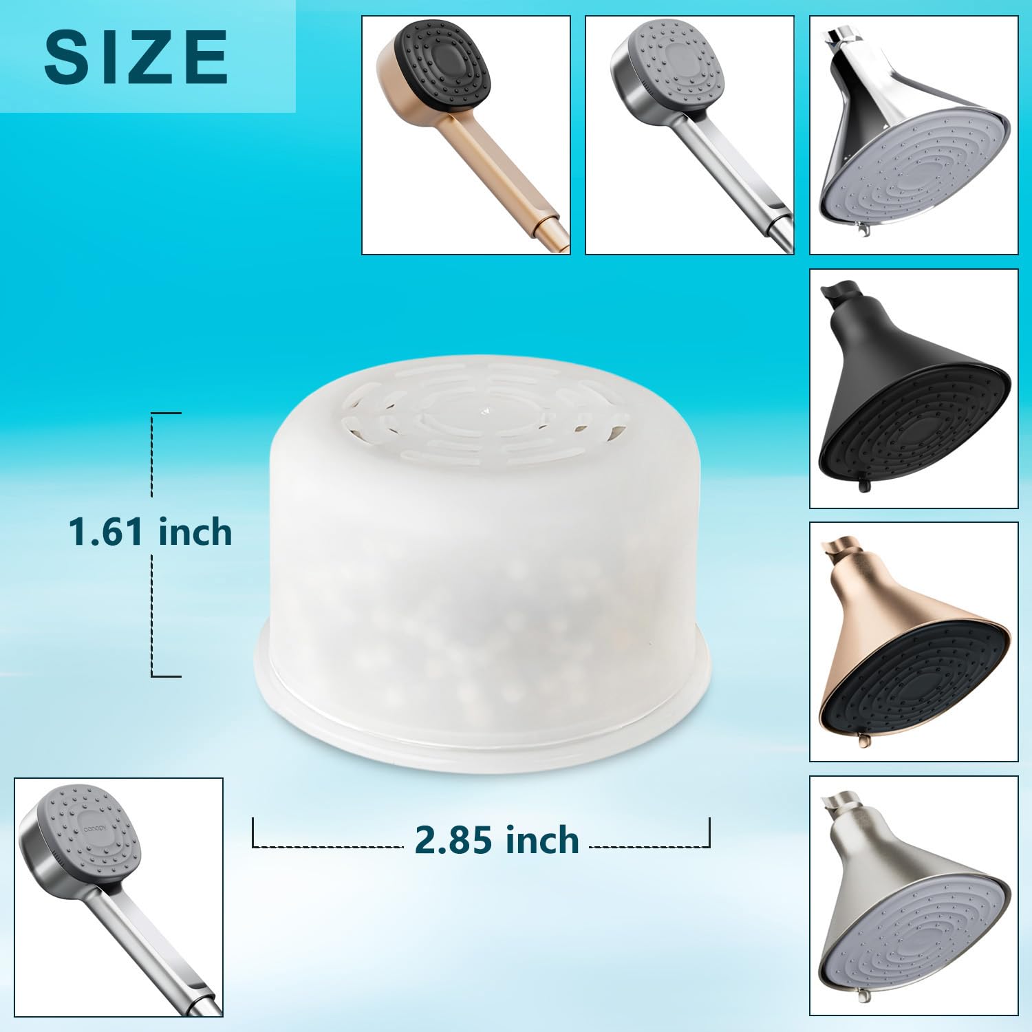 HODSEUKIN Shower Head Filter Replacement Cartridge Compatible with All Canopy Handheld & Fixed Filtered Shower Head, Shower Filter For Hard Water, 4 Pack