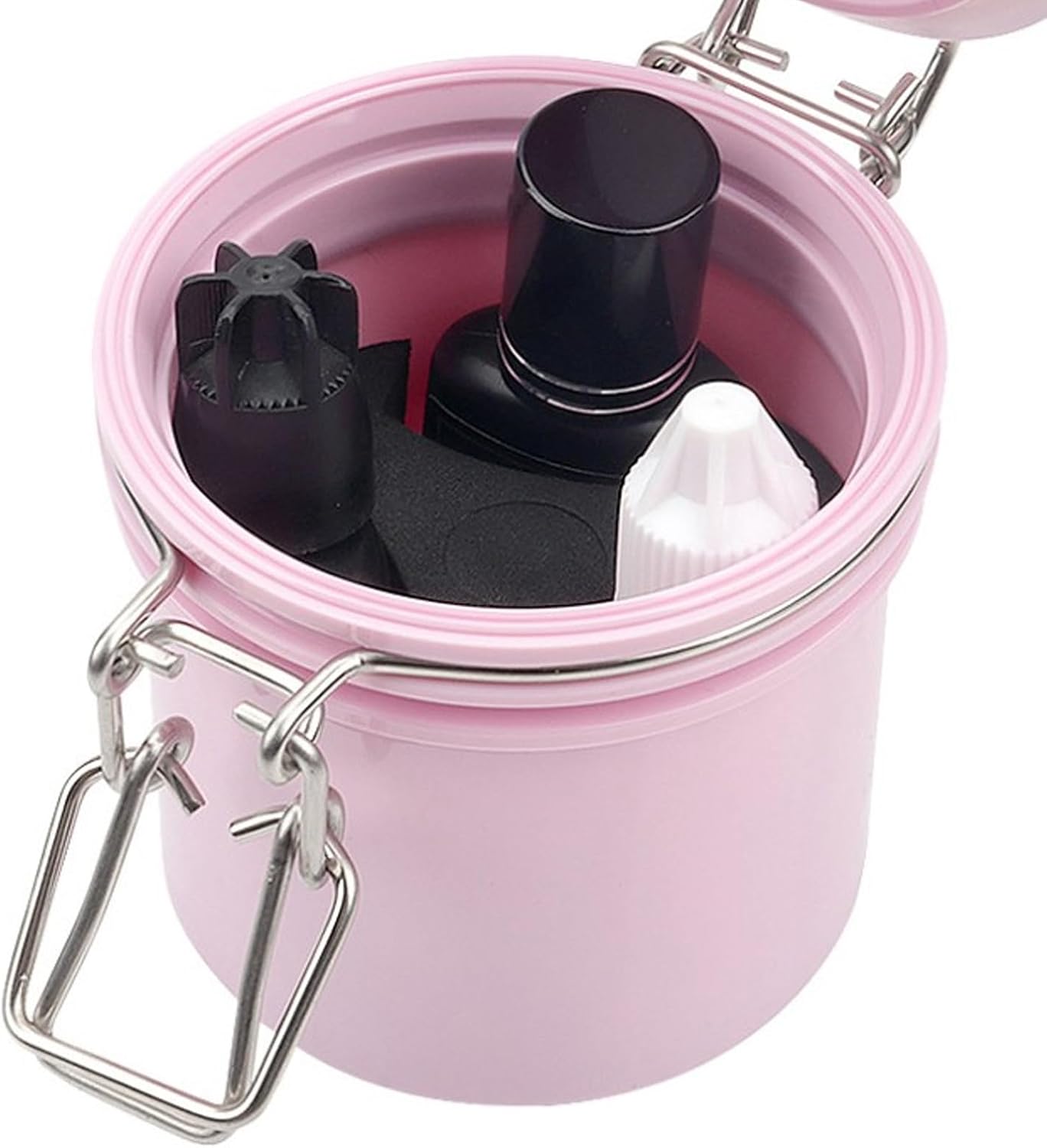 250ml Eyelash Glue Storage Jar with Thermometer & Hygrometer - Pink Container for Lash Extension Adhesive