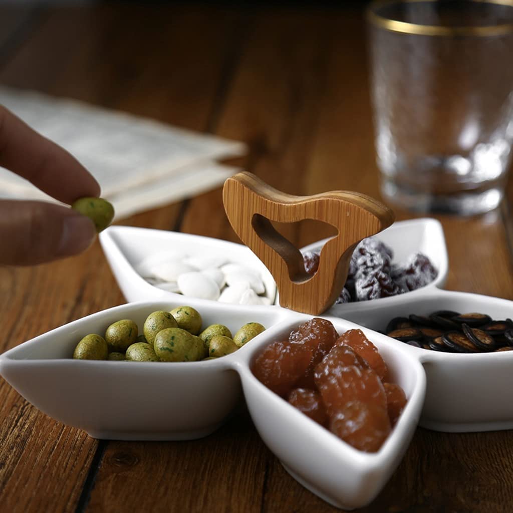 Serviertablett mit Unterteilung, tragbare Party-Snackbox, Snackteller mit Unterteilungen, Servierplatte für Nüsse, Obsttabletts, Snackschalen, Serviertablett für Vorspeisen, Relish-Tablett
