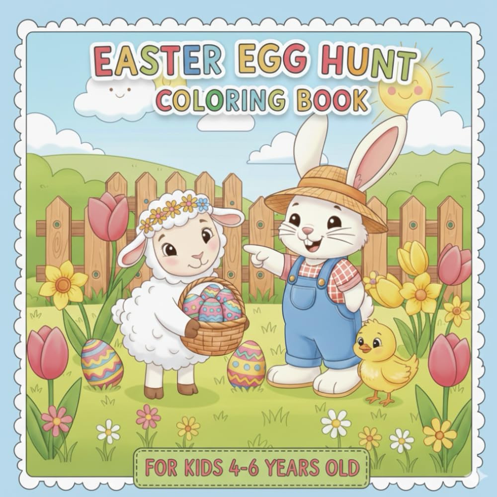 Easter Egg Hunt Coloring and Activity Book for Kids: Counting Games, Tracing Activities, and Cute Spring Coloring Pages for Ages 4–6