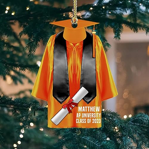 Miniatura 4 de Adorno de graduación, vestido de graduación personalizado con forma de acrílico, adorno plano, regalos para graduado, él, ella, amigos, adorno de