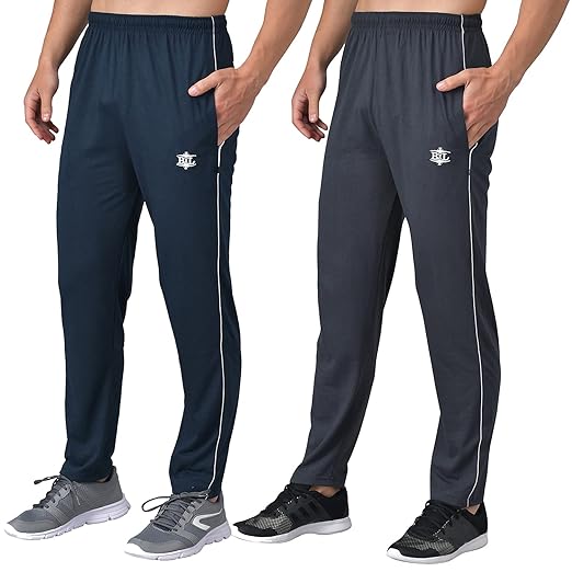 Plain Trackpants for Men | Plain Trackpants | Basic Trackpants | Two Side Pockets with One Zip Pocket for Phone | 100% Cotton | Men's Trackpants (Pack of 2)