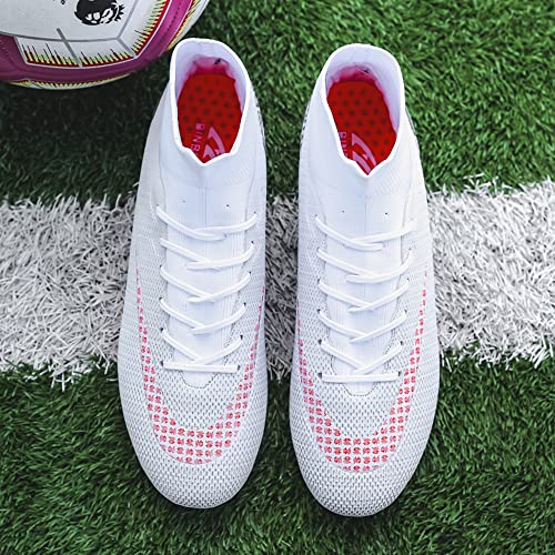 High-Top Soccer Cleats Boys Soccer Boots For Men Sneaker Turf Football Cleats Youth Soccer Shoes Firm Ground White #TOP1