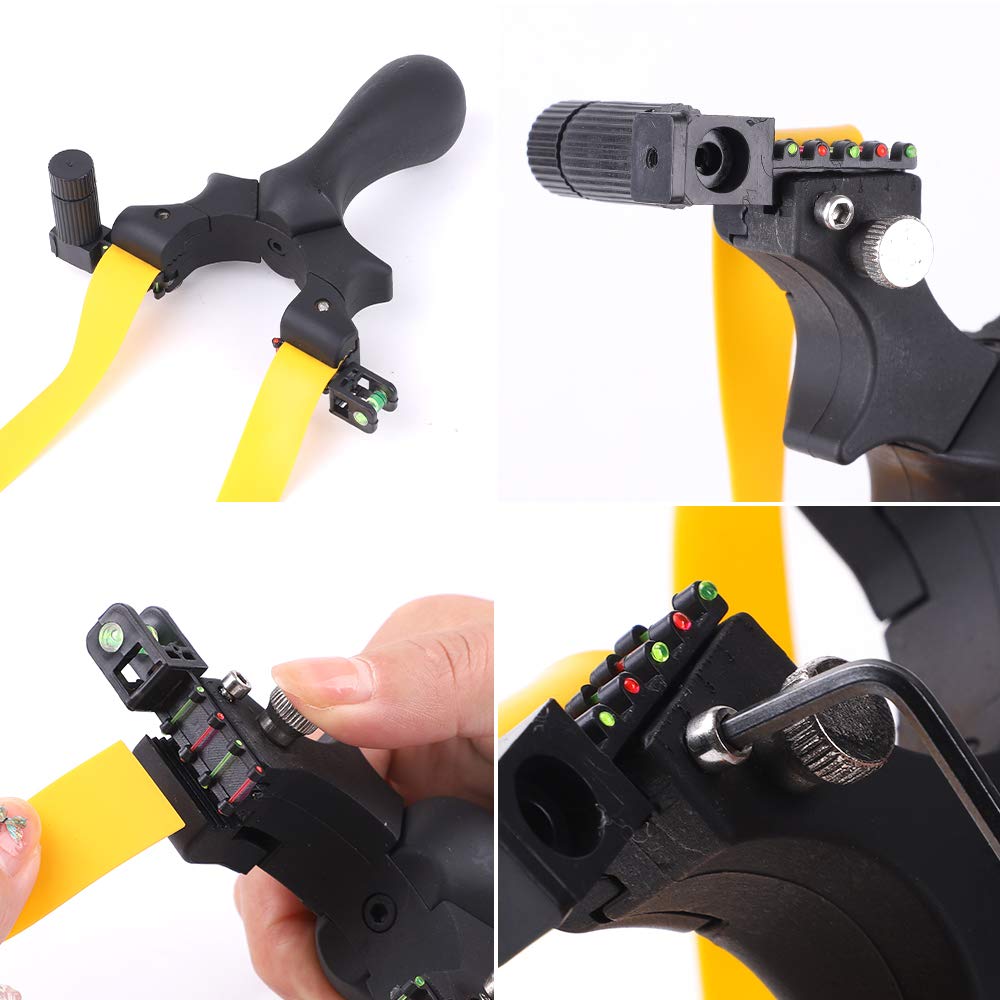 ANCCI High Velocity Hunting Slingshot with Adjustable Fiber Optic Sight Resin/Steel Sling Shot