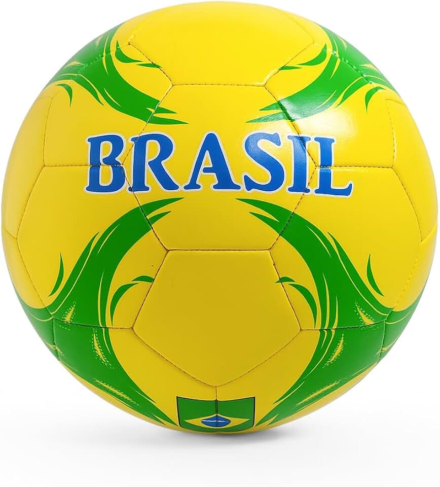 Bola de Futebol de Campo Brasil, Couro Sintético, Tamanho N5, Resistente e Durável, para Treino e Jogo