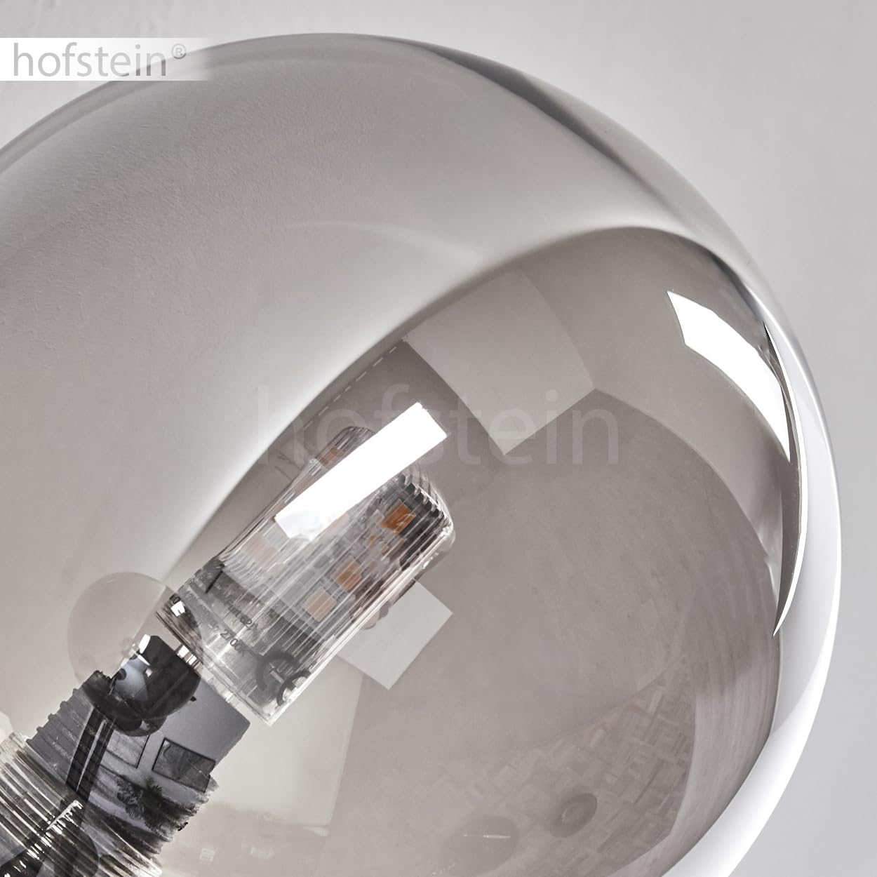 Hofstein Plafoniera Chehalis, lampada da soffitto in metallo/vetro nero/fumé, illuminazione in stile moderno retrò/vintage con paralumi in vetro (Ø 12 cm), 6 x G9