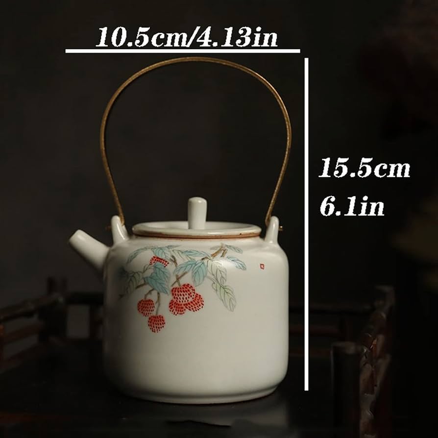 中国陶器製 ポット 蓋付き Amazon | ティーポット 300ML 中国風 Ru 窯 ティーポット 小型