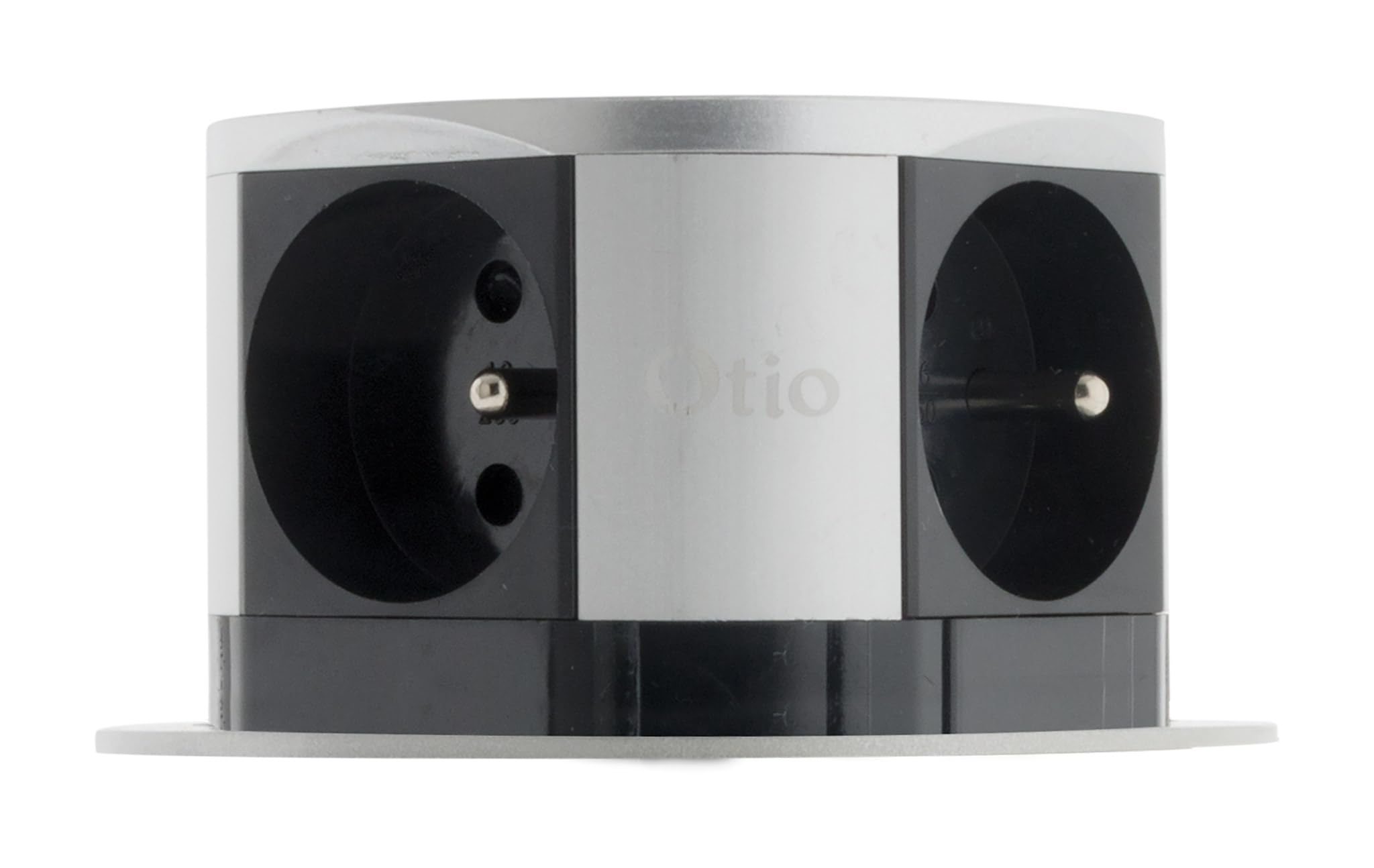 Otio - Lot de 2 Blocs multiprises encastrables compacts 4x2P+T 16A - INOX
