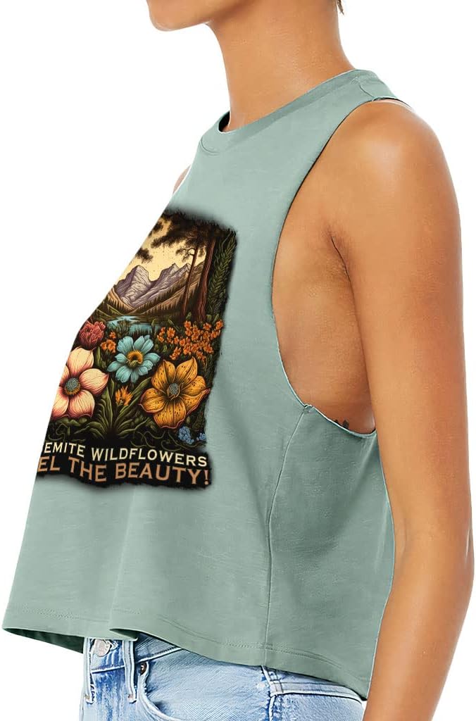 Wildflower Racerback Cropped Tank - Colorful Women's Tank - National Park Tank Top