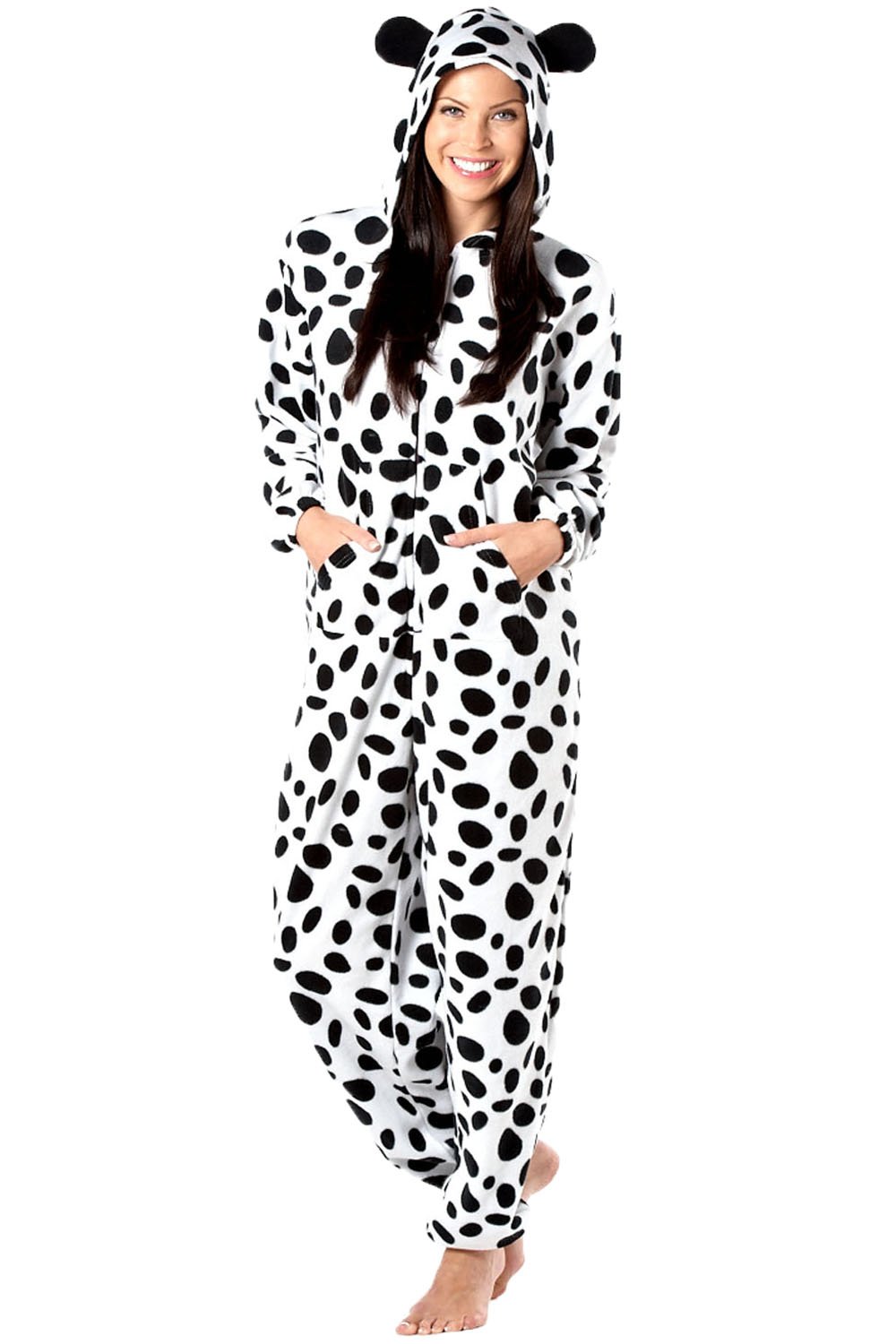 Selena SecretsWomens Zip Up Onesie with 3D Ears Dog - Size UK 16-18