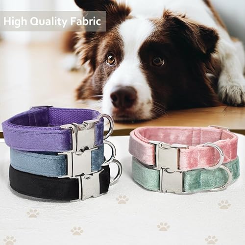Miniatura 6 de Collar de terciopelo para perro, collar suave para perros pequeños, medianos y grandes