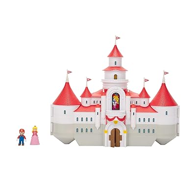 Super Mario Bros. Movie Mushroom Kingdom Castle Playset – Includes 1.25” Mario & Princess Peach Mini Figures – Interactive Movie Training Grounds – Ages 3+