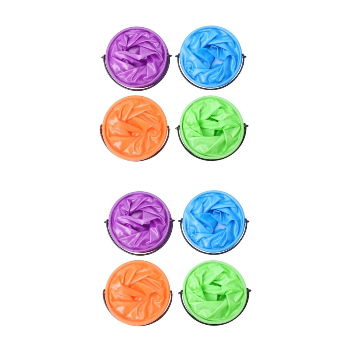 jojofuny 2 Set Secchio Pieghevole per Lavaggio Secchiello Multifunzionale per Pittura Pesca E Pulizia Verde Arancione Portatile per Ed Esterno 4 Pezzi*2