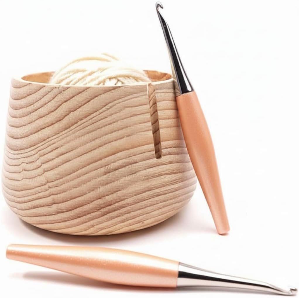 Furls Crochet Hook, Odyssey Peach, Nickel Plated Tip for Effortless Glide, Ergonomic Handle Crochet Hooks 7" (Odyssey - Peach, M - 8.00MM)