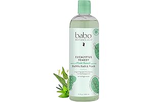 Baboo Botanicals Eucalyptus Remedy 2-in-1 Bubble Bath & Wash: Soothing Eucalyptus, Rosemary & Peppermint
