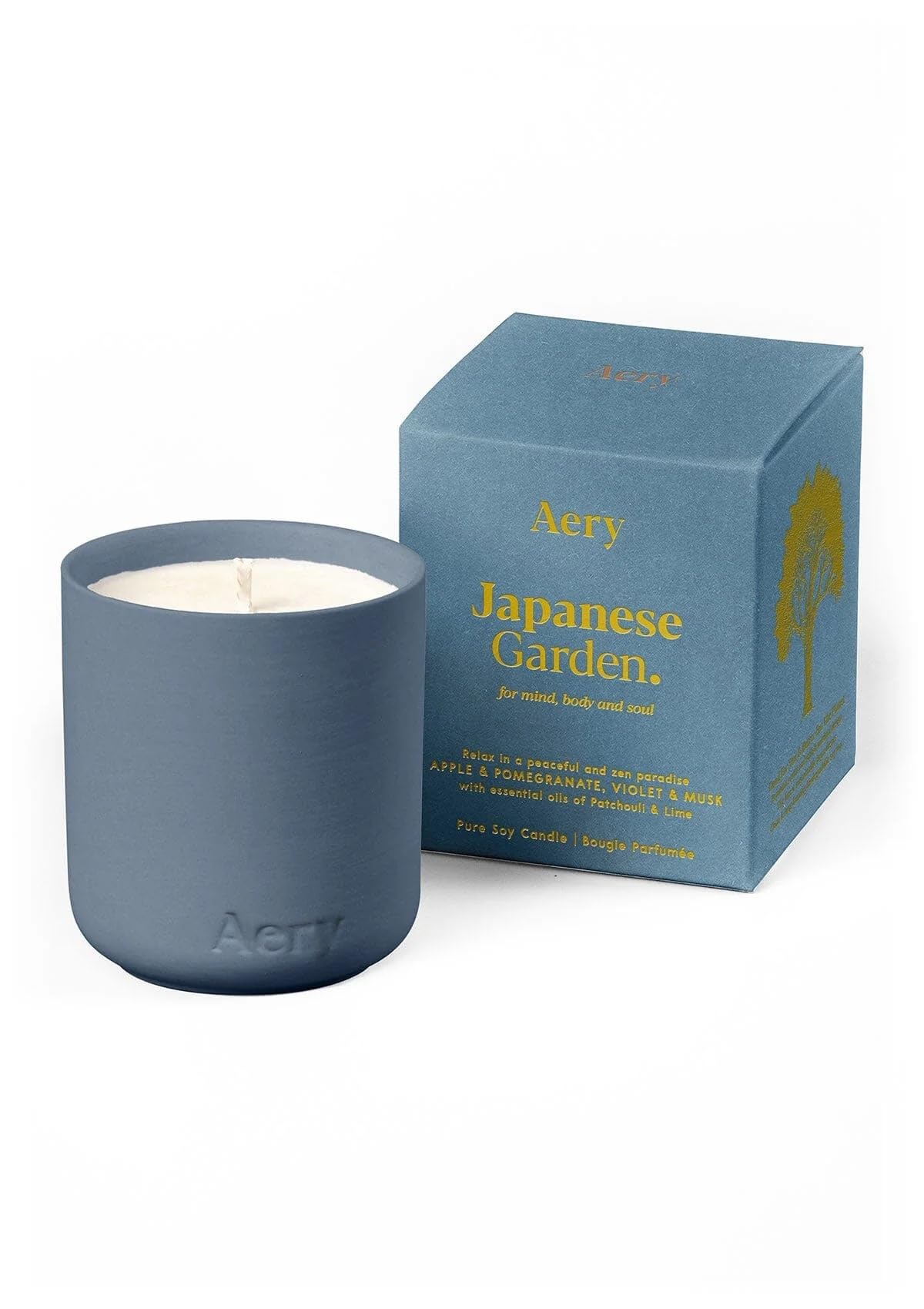 Aery Japanese Garden Votive Soy Wax Candle - Apple, Pomegranate, Violet & Musk with 100% Plant Based Wax & 25 Hour Burn Time