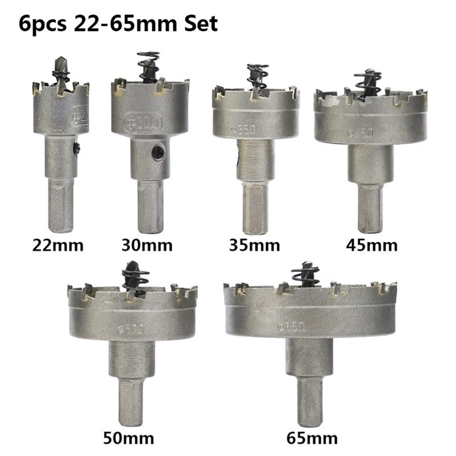 Cortador De Brocas De Carburo De Tungsteno For Placa De Acero Inoxidable, Taladro De Corte De Metal De Hierro, 1 Uds.(6pcs Set)