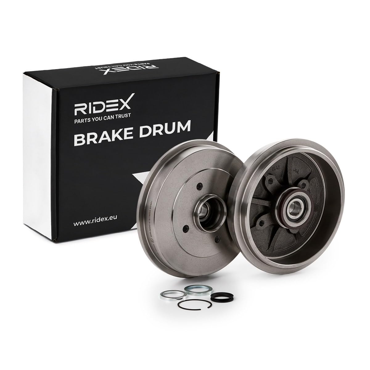 RIDEX 2x Tambour de frein Arrière Compatible avec PEUGEOT 206 3/5 portes 2A/C 424741 424745 424747