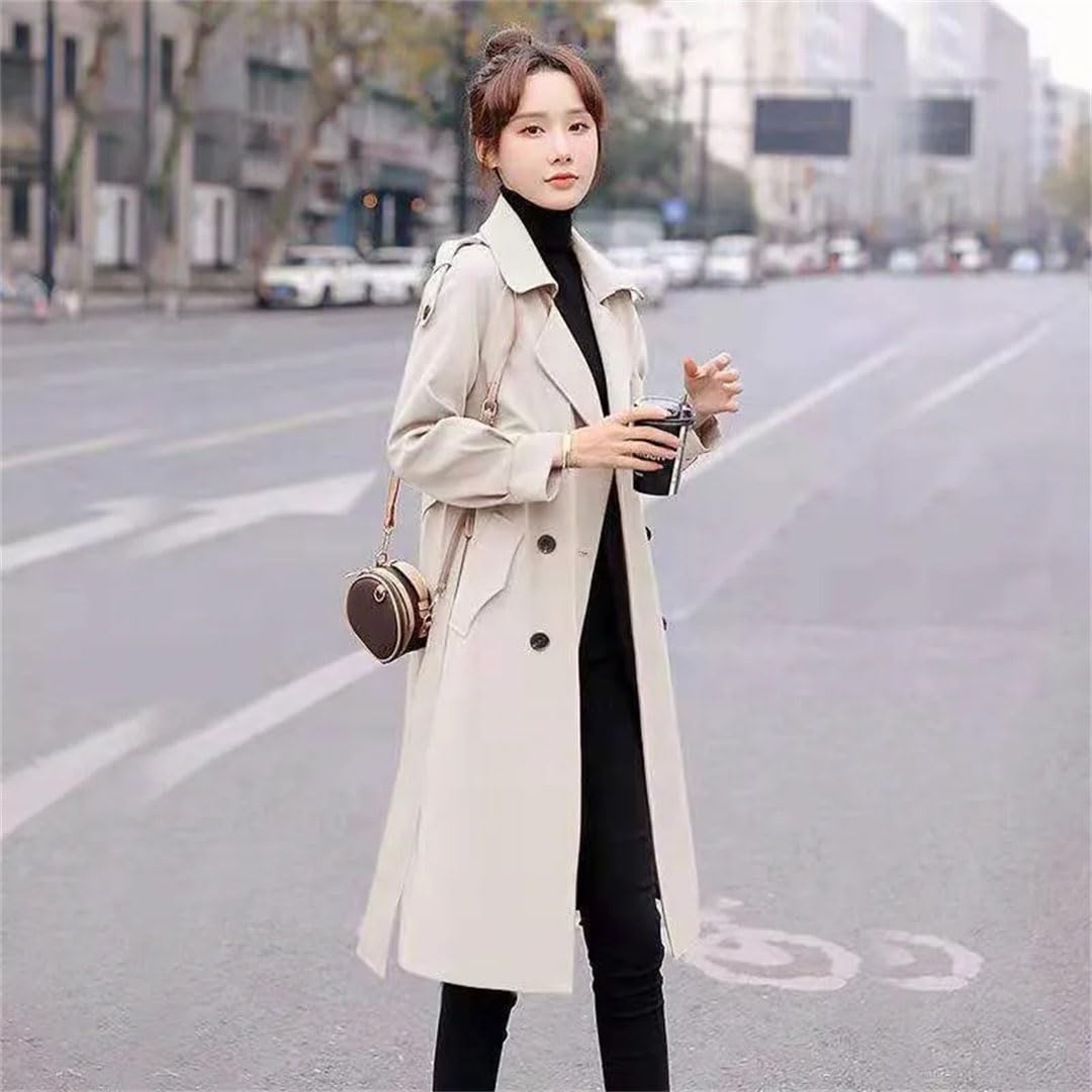Trench da donna per con fodera trench femme doppio petto cappotto cintura giacca Lady Tops