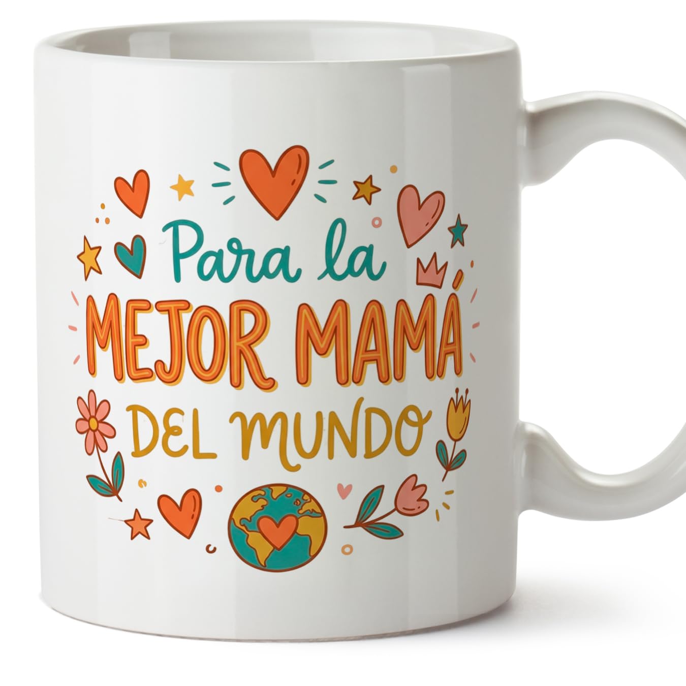 MUGFFINS Taza mamá con frase Para el mundo eres una madre pero para la familia eres el mundo en Español | regalo madre | 330 Ml 11 oz | Idea original para regalar | progenitores v1 — view 8