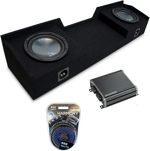 Harmony Audio Compatible con Chevy Silverado Ext Cab Truck Bundle 1999-2006 R124 Dual 12" Sub Box y CXA400.1
