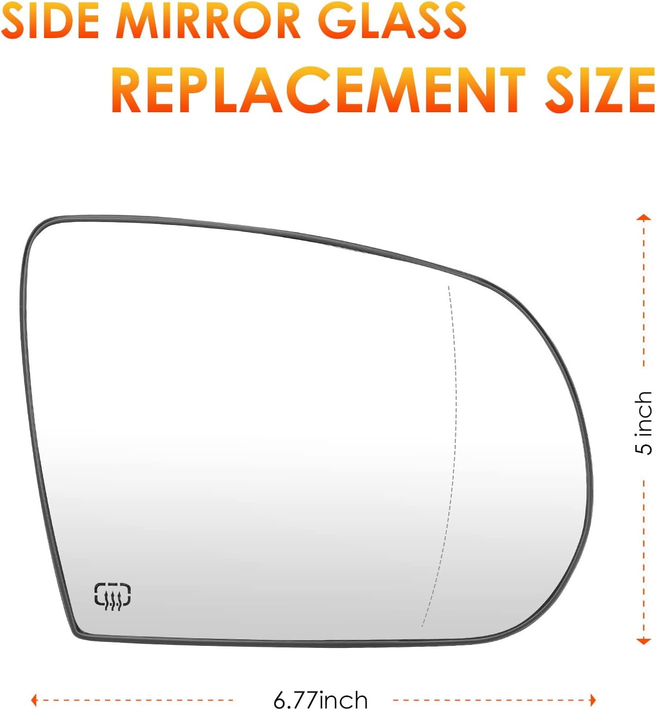 Left Driver+Right Passenger Side Mirror Glass Replacement Fits for 2014 2015 2016 2017 2018 2019 Jeep Cherokee, 2017-2021 Jeep Compass Rear View Heated Mirror Replace 68228913AA 68228912AA
