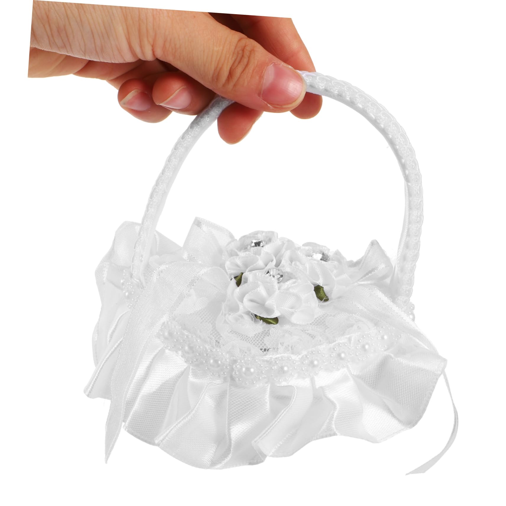 CIMAXIC Slim Engagement Ring Box Pillow Heart-Shaped Ring Holder for Wedding Decor