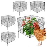 Bigmeta 5 Set of Chicken Wire Plant Protector, Heavy Duty Metal Mesh Plant Cage Supports, Protect Ve
