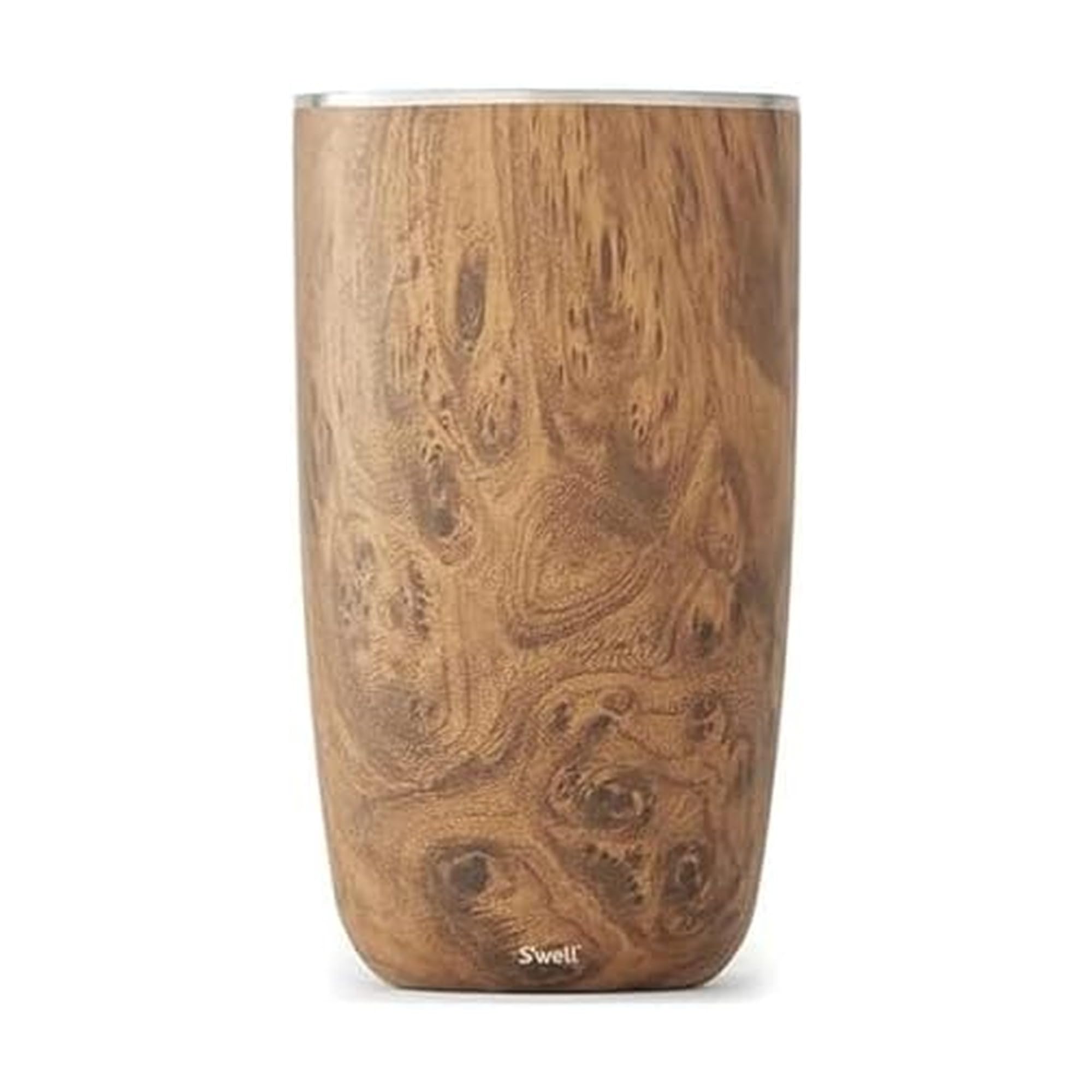 S'well Stainless Steel Wine Chiller, Holds 750ml Bottle, Teakwood, Triple Layered Vacuum Insulated Container Keeps Bottles Chilled for Longer, BPA Free Barware