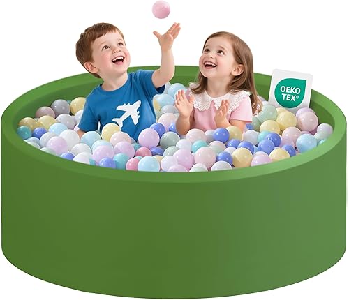 Miniatura 18 de Piscina de pelotas para niños pequeños de 35.43''x11.81'' Piscina de pelotas para bebés de espuma viscoelástica suave Piscina de pelotas redonda