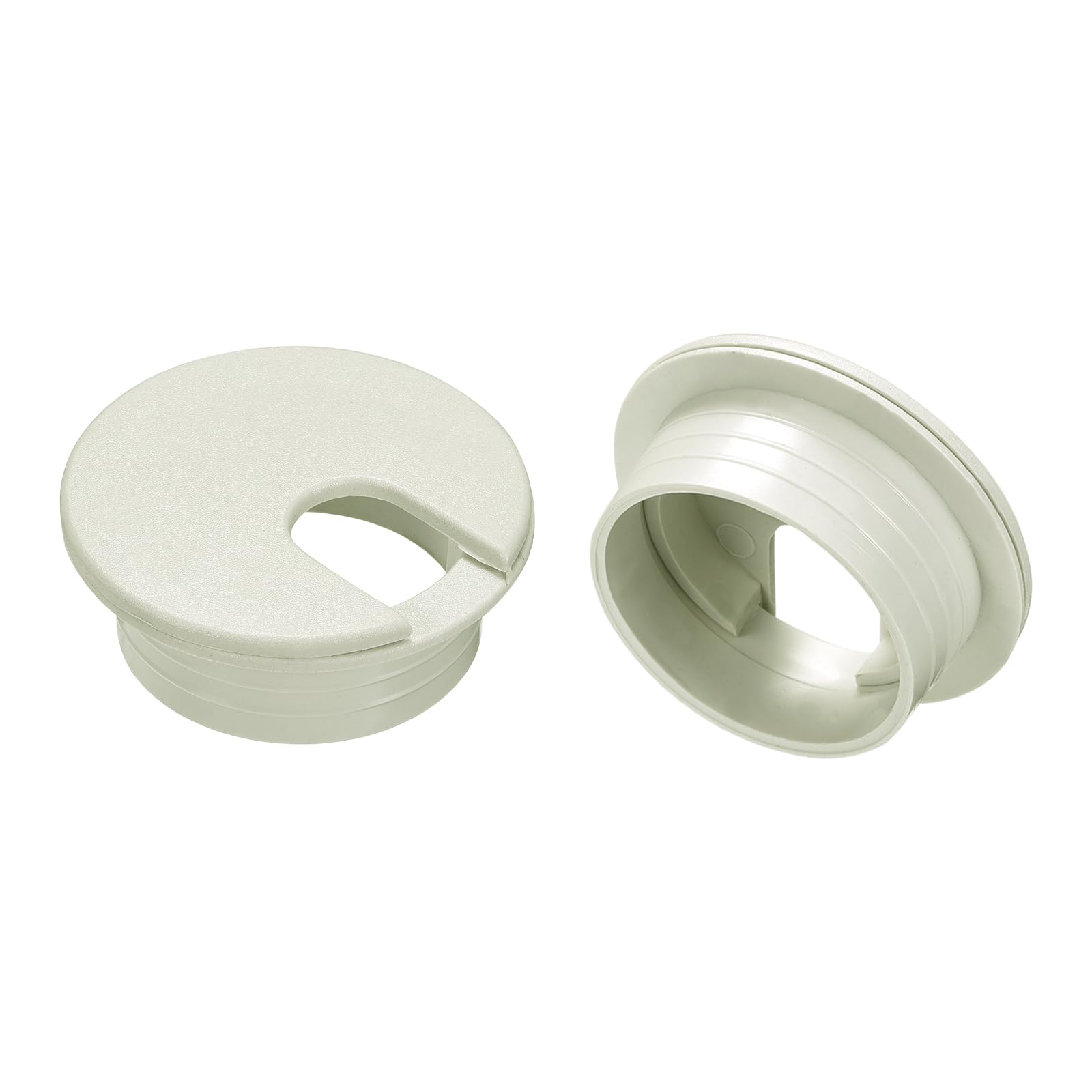 QUARKZMAN 2 Pezzi Copertura Foro Cavi, 1.38 Pollici/35mm Copertura Foro Passacavi in Abs per Scrivania da Ufficio, Organizzatore Cavi, Grigio