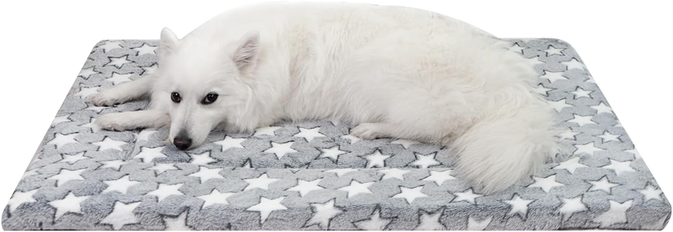 Dog Crate Mats, Dog Bed Mat for Large Dogs, 42x28 Inch Short Plush Pet Mat, 1.6-inch Thick Thin Dog Kennel Pad, Machine Washable Ideal for 42-Inch Dog Crates