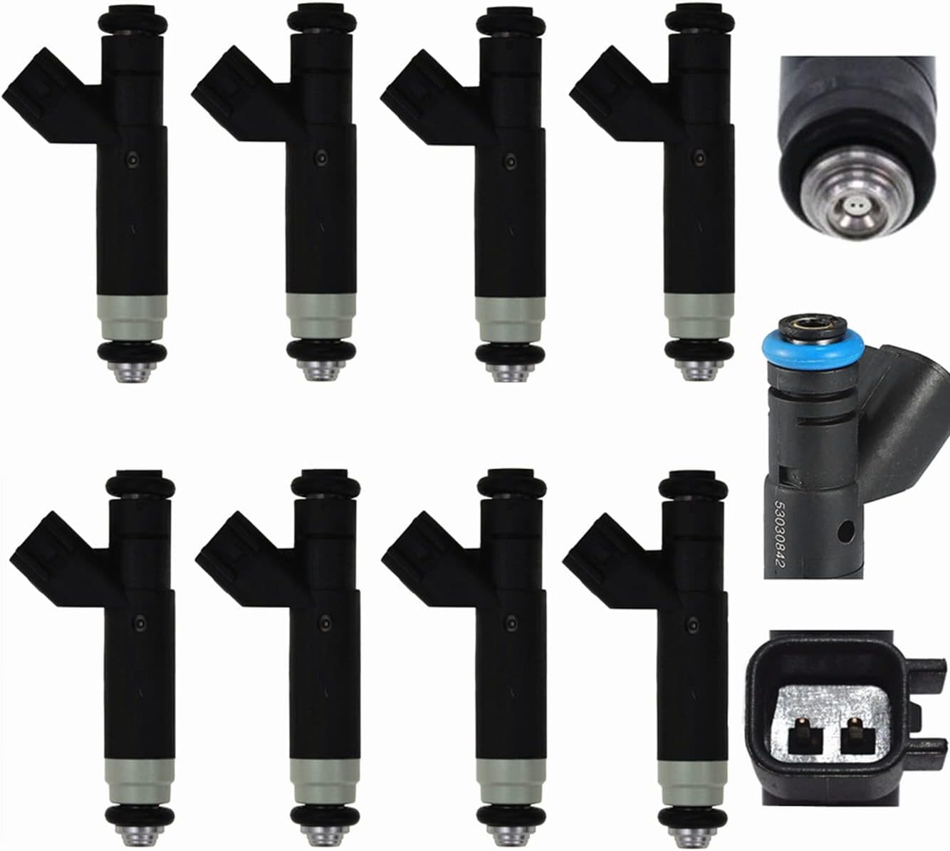 Set Of 8PCS Fuel Injectors 53030842 812-12136 Fits 1999-2000 Replacement For Dodge Jeep Grand Cherokee 4.7L V8 04861238AB