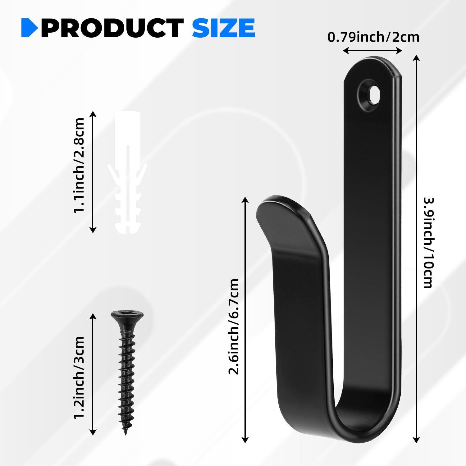 Pokuta 4pcs Snowboard Wall Mount Clips, Horizontal Snowboard Rack Wall Mount with Screws, Black Skateboard Wall Mount for Room Garage