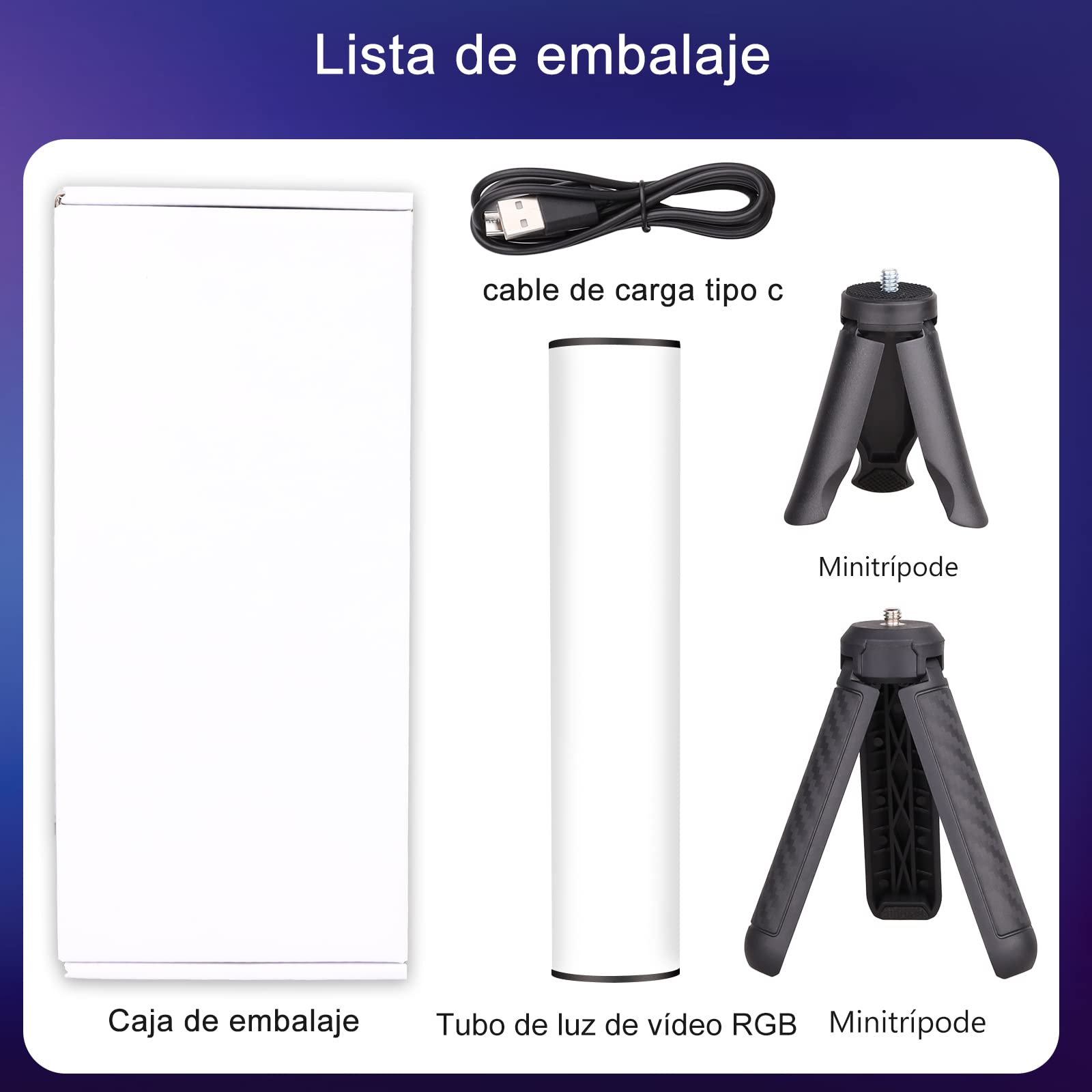 ARTCISE RGB de Mano de luz LED de vídeo, 360 ° RGB Completo Palo de luz con 3000mAh batería Recargable, Varita magnética de luz, 2500-9000K Regulable Tubo de luz de la cámara