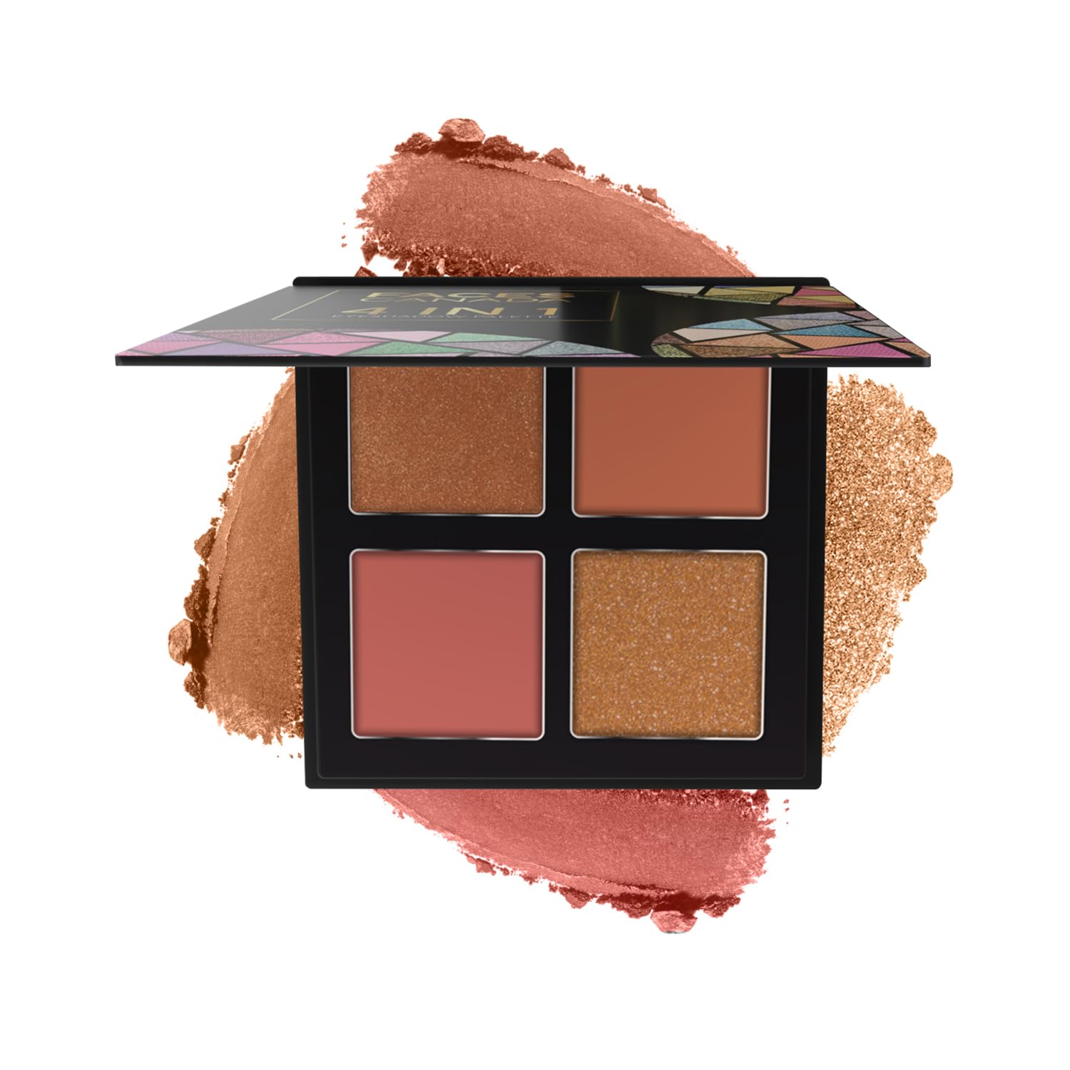 FACESCANADA4 IN 1 Quad Eyeshadow Powder Palette - Idyllic Nudes 01 Multicolor, 4.8g | Shimmer & Matte Shades | Satin Finish Eye Shadow Quartet| Intense Pigment | Long Lasting | Vit E Enriched Vegan
