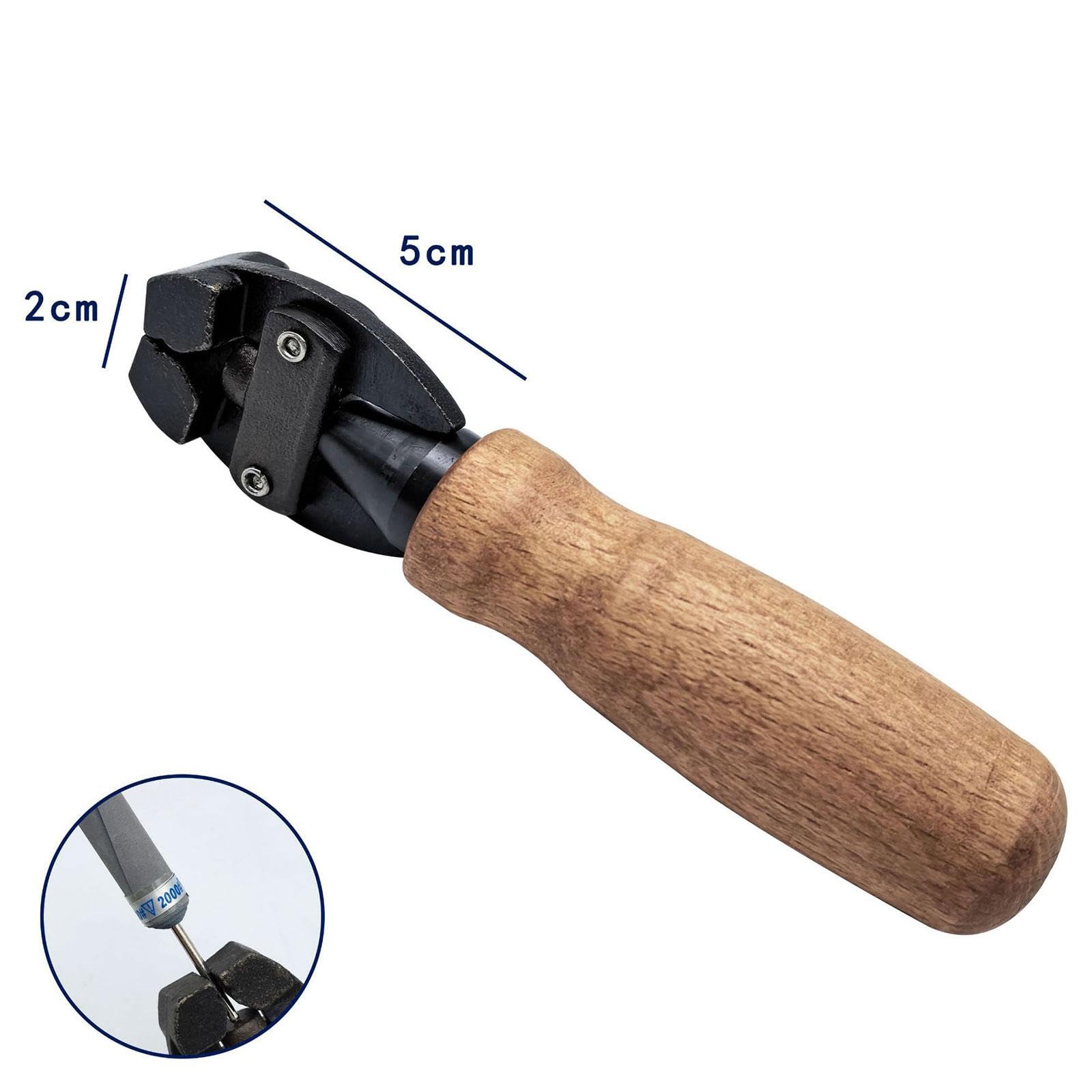 F Fityle Étau à Main Réglable avec Manche En Bois et Acier à Haute Teneur En Carbone pour épingles et Tiges de Boucles D'oreilles
