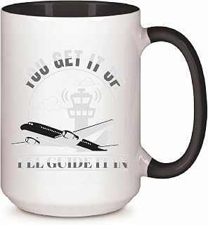 Aviation Gift for Air Traffic Controller A Guide for Flying Aircrafts Ideal for Enthusiasts and Pilots 11oz 15oz Inner Color Accent Mug
