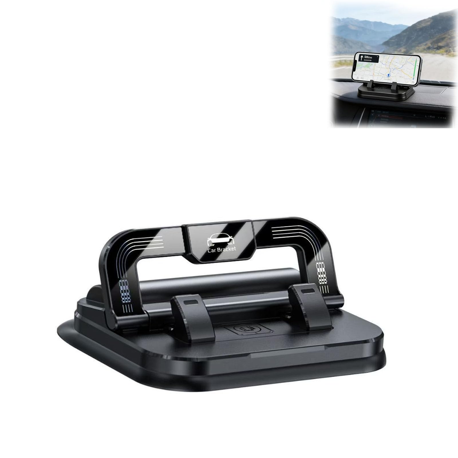 Car Phone Holder 360 Degree Rotation Suitable for car Navigation in-car Dashboard Horizontal and Vertical Screen Adjustment Angle