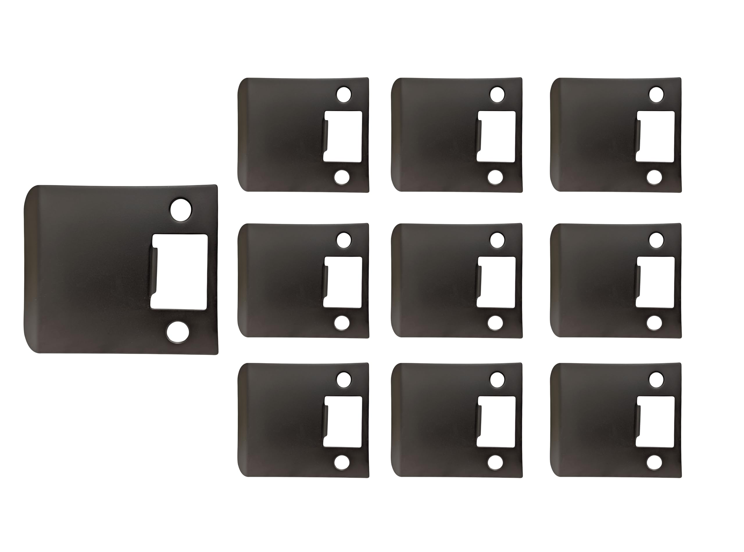QCAA Solid Brass Extended Lip Strike, 3''X2-1/4", Oil-Rubbed Bronze, 10 Pack, Made in Taiwan