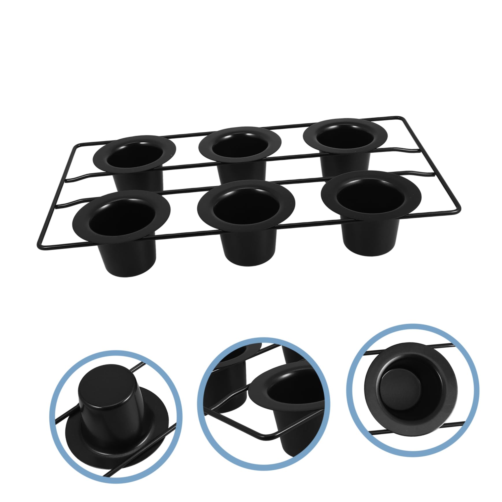 Donut Form Muffinform aus Kohlenstoffstahl mit Antihaftbeschichtung 6 Tassen Design Schwarz zum Gleichzeitigen Backen von Muffins oder Cupcakes für Besondere Anlässe und Private